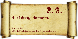 Miklóssy Norbert névjegykártya