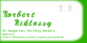 norbert miklossy business card